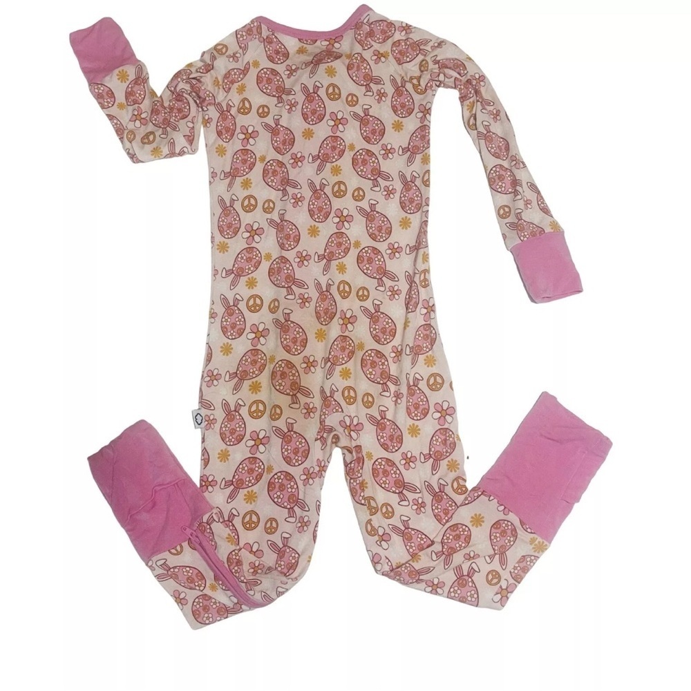 Dreamy Zzz Girls 18-24 Month Bunny Bamboo Zippy One Piece Pajamas Sleeper - Picture 2 of 9